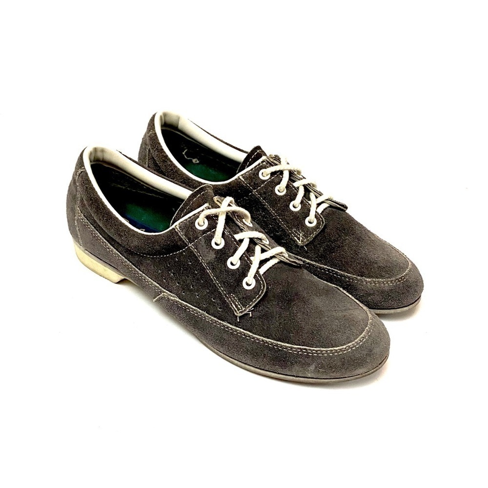 Vintage 1970s gray suede lace up oxford shoes - Picture 6 of 7
